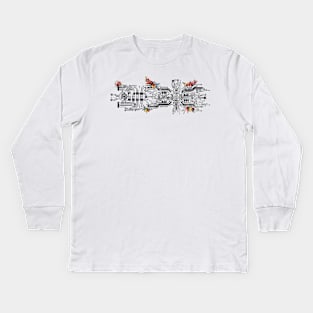 Circuit board with brain Kids Long Sleeve T-Shirt